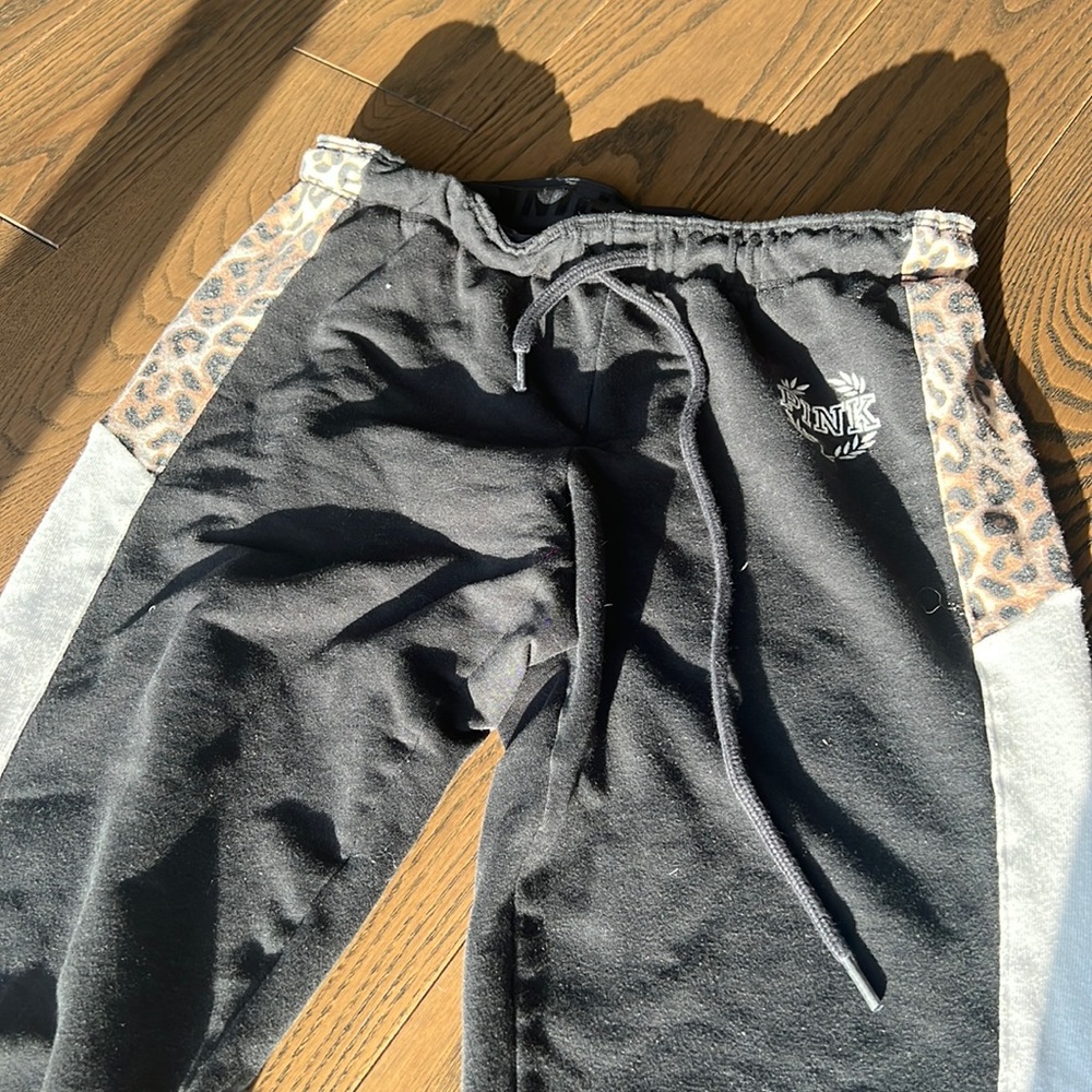 PINK leopard sweatpants tight 2000s